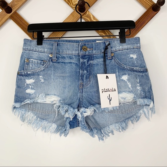 pistola Pants - PISTOLA high tide distressed jean shorts✨sz26